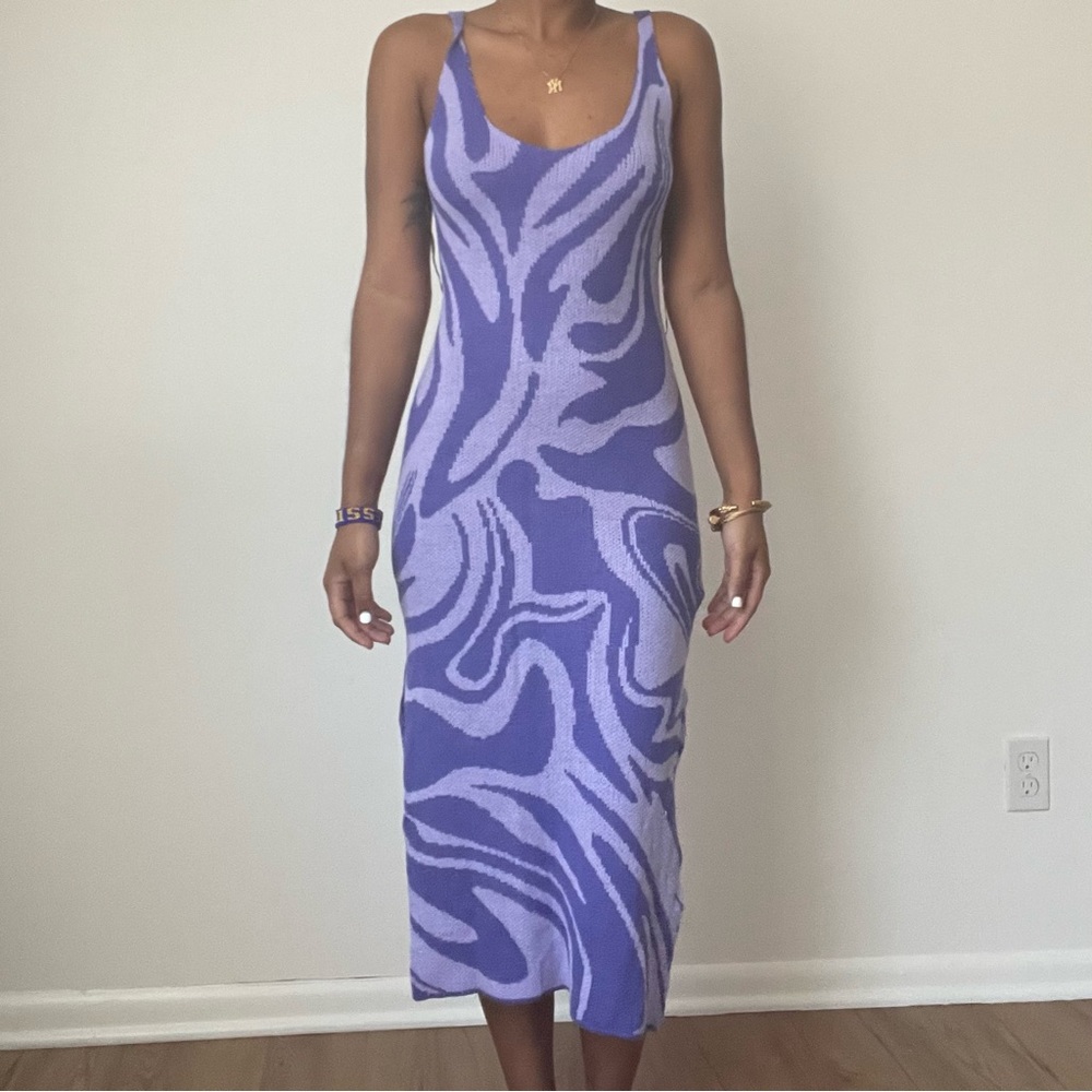 purple knit dress